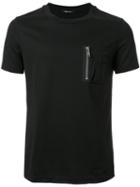 Christian Dada Chest Zipped Pocket T-shirt, Men's, Size: 44, Black, Cotton