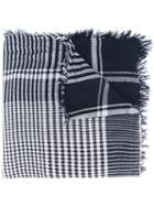 Faliero Sarti - Checked Scarf - Women - Polyester/modal - One Size, Blue, Polyester/modal
