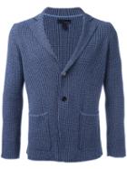 Lardini Houndstooth Pattern Blazer, Men's, Size: Small, Blue, Cotton