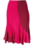 Yves Saint Laurent Vintage Flounce Hem Skirt, Women's, Size: Xs, Pink/purple
