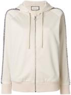 Gucci Cream Crystal Stripe Zipped Sweatshirt - Nude & Neutrals