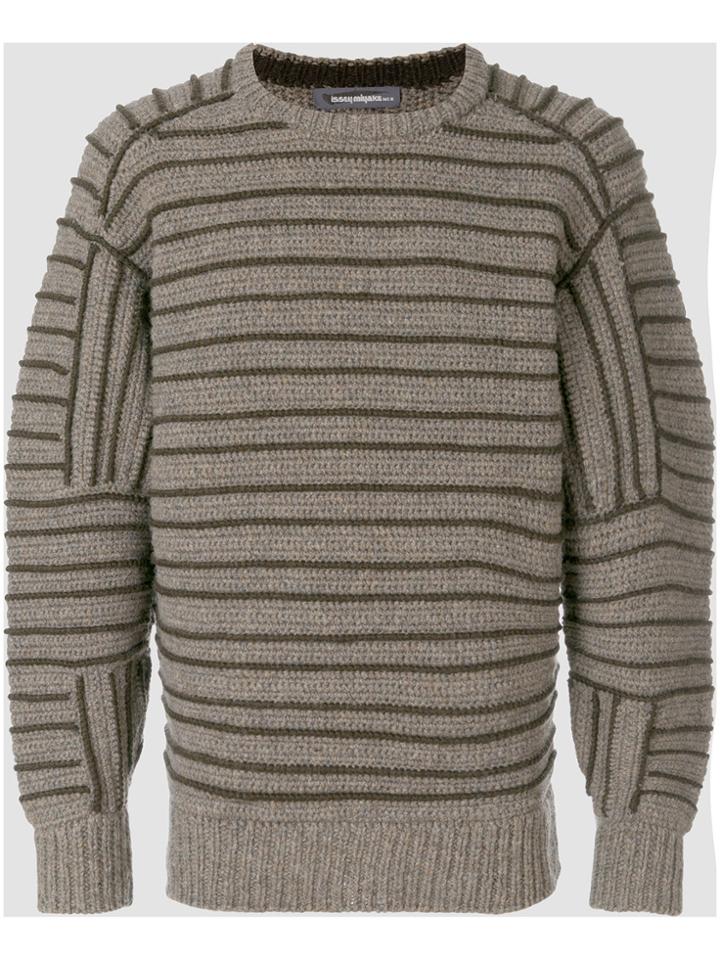 Issey Miyake Vintage Tonal Striped Jumper - Brown