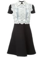 Valentino Lace Top A-line Dress, Women's, Size: 42, Black, Cotton/nylon/polyester