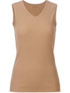 En Route Sleeveless V-neck Top, Women's, Brown, Cotton/lyocell