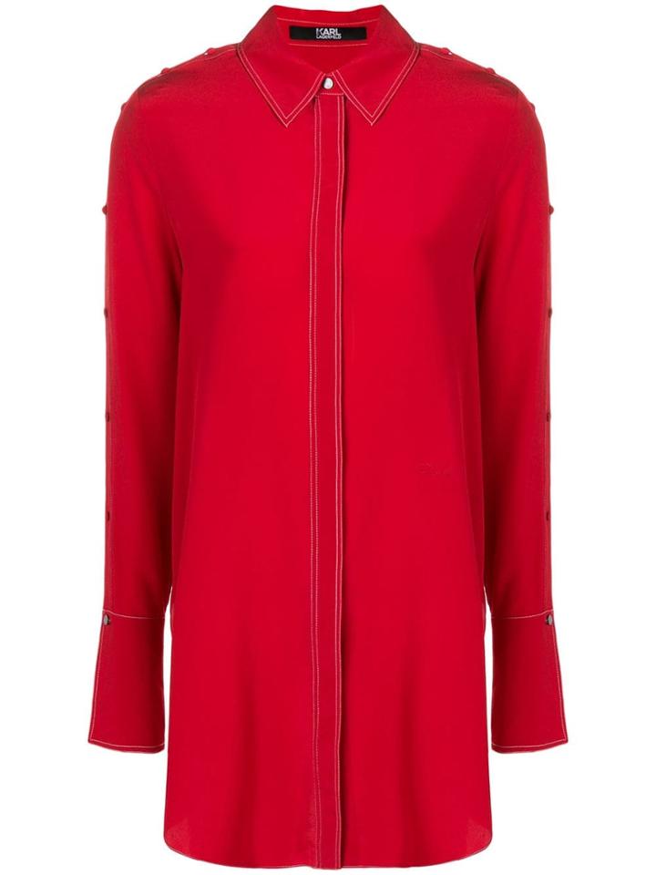 Karl Lagerfeld Tunic Blouse - Red