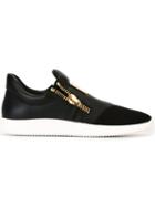 Giuseppe Zanotti Design Runner Low-top Sneakers, Men's, Size: 44, Black, Leather/suede