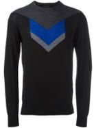 Les Hommes Arrow Intarsia Sweater - Black