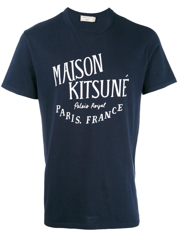 Maison Kitsuné Palais Royal T-shirt, Men's, Size: Large, Blue, Cotton