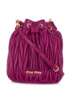 Miu Miu Matelassé Bucket Bag - Purple