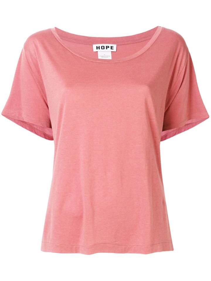 Hope Loose Fit Wide Neck T-shirt - Pink & Purple