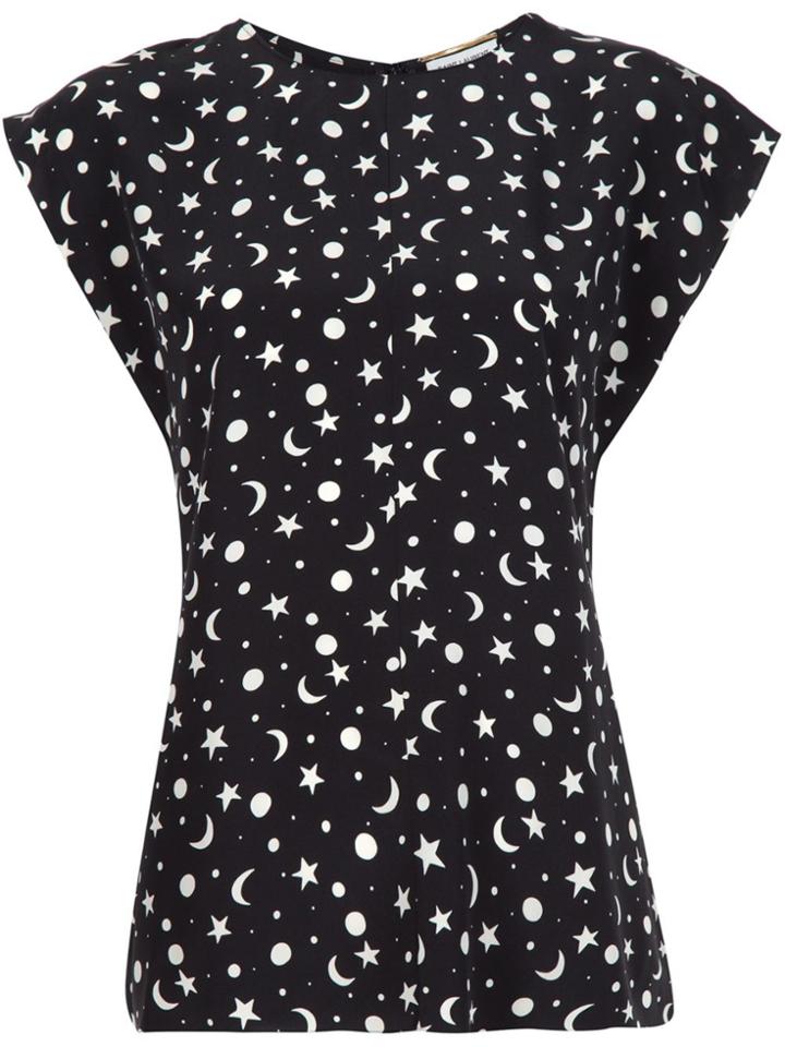 Saint Laurent Star And Moon Print Blouse - Black