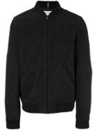 A.p.c. Zipped Jacket, Men's, Size: Medium, Black, Cotton/calf Leather/acrylic/wool