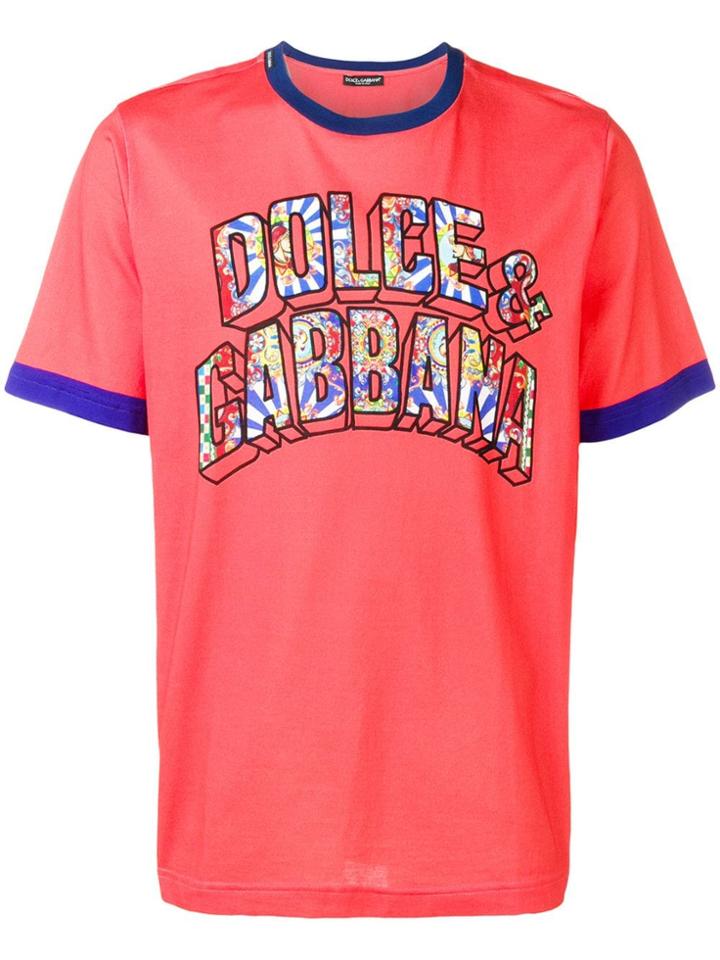 Dolce & Gabbana Printed Logo T-shirt - Red