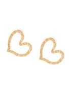 Oscar De La Renta Outline Heart Earrings - Metallic