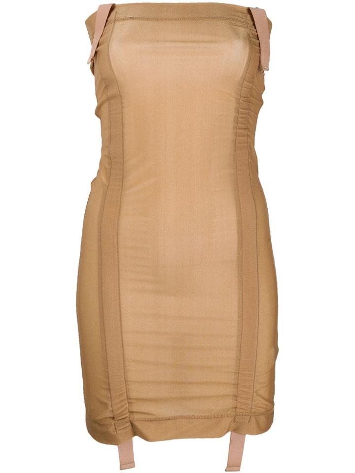 Charlotte Knowles Skinn Stretch Strapless Dress - Neutrals