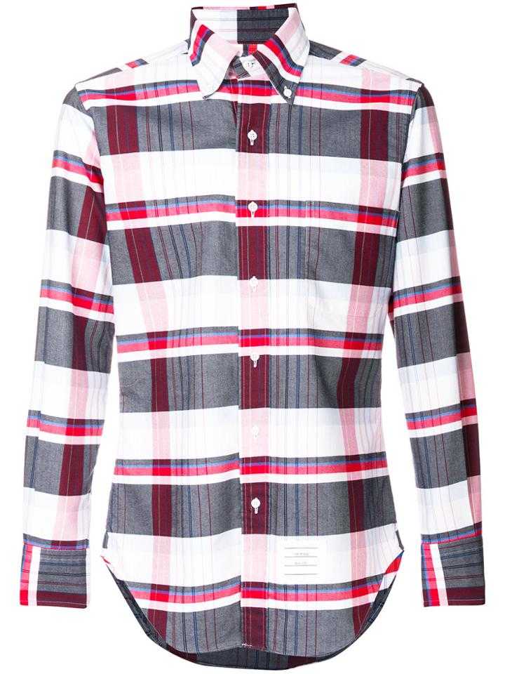 Thom Browne Variegated Check Classic Button-down Oxford Shirt - Blue