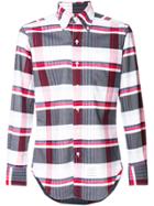Thom Browne Variegated Check Classic Button-down Oxford Shirt - Blue