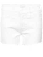 Mother Distressed Denim Shorts - White