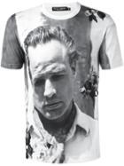 Dolce & Gabbana Marlon Brando Print T-shirt, Men's, Size: 48, Grey, Cotton