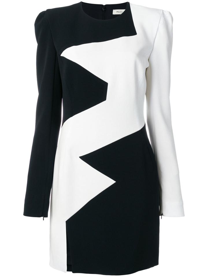 Mugler Panelled Mini Dress - Black