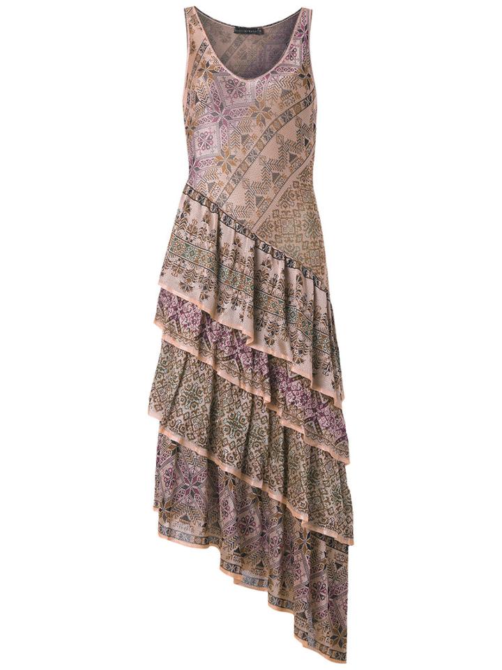 Ruffled Knit Dress - Women - Viscose - M, Pink/purple, Viscose, Cecilia Prado