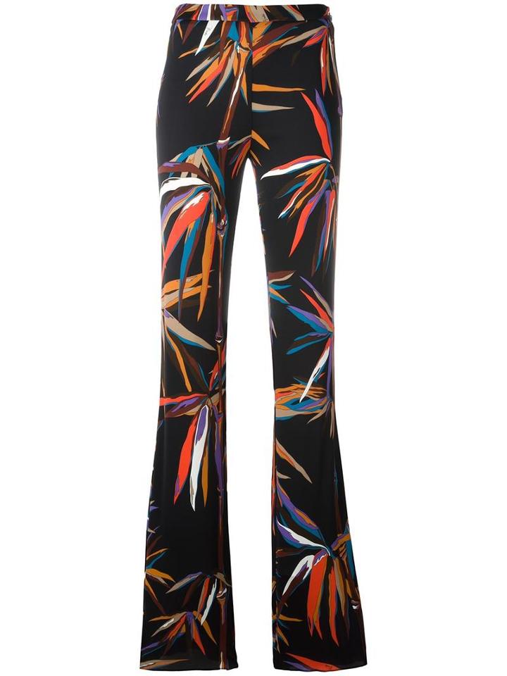 Emilio Pucci Floral Print Flared Pants, Women's, Size: 44, Silk/viscose