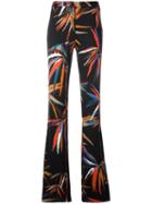 Emilio Pucci Floral Print Flared Pants, Women's, Size: 44, Silk/viscose