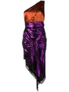 Christian Pellizzari One Shoulder Sequinned Dress - Purple