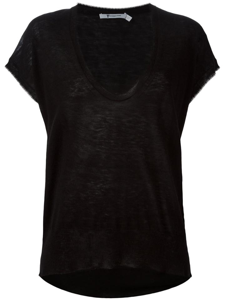 Alexander Wang Knit Scoop Neck Top - Black