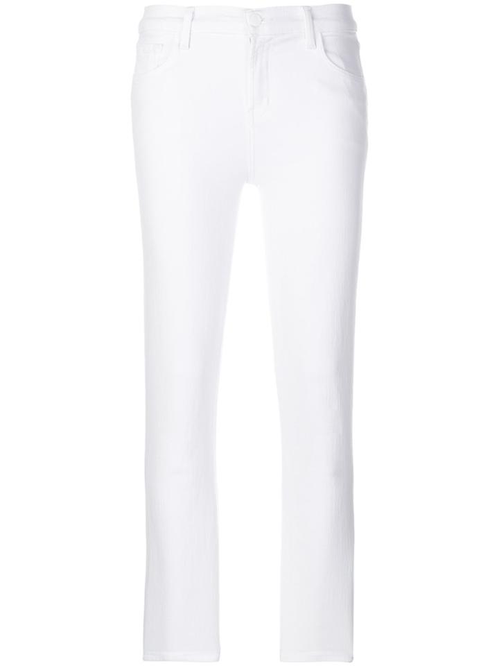 J Brand High-waisted Cropped Jeans - White