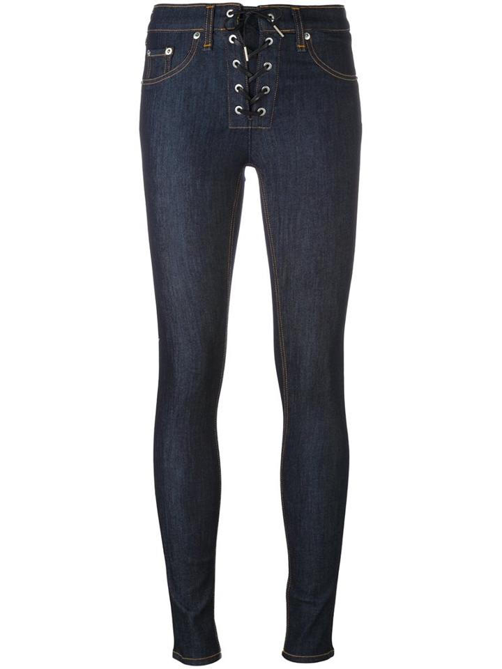 Rag & Bone /jean Lace-up Skinny Jeans, Women's, Size: 28, Blue, Cotton/polyester/polyurethane