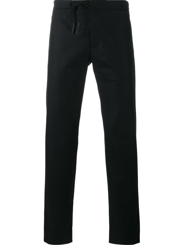 Maison Margiela Straight Leg Trousers, Men's, Size: 48, Black, Cotton/leather/wool