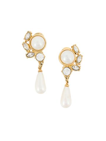 Monet Vintage 1980s Vintage Monet Faux Pearl Clip-on Earrings -