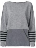 Sonia Rykiel Striped Cropped Jumper - Grey