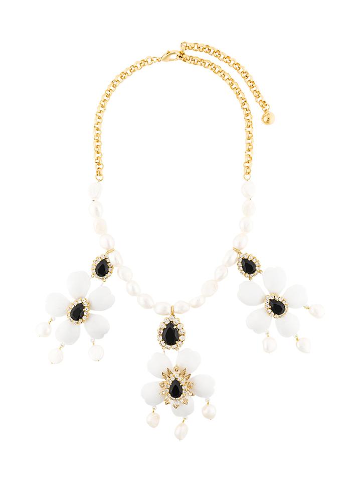 Shourouk Floral Pendant Necklace - White