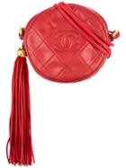 Chanel Vintage Quilted Fringed Logo Bag - Red