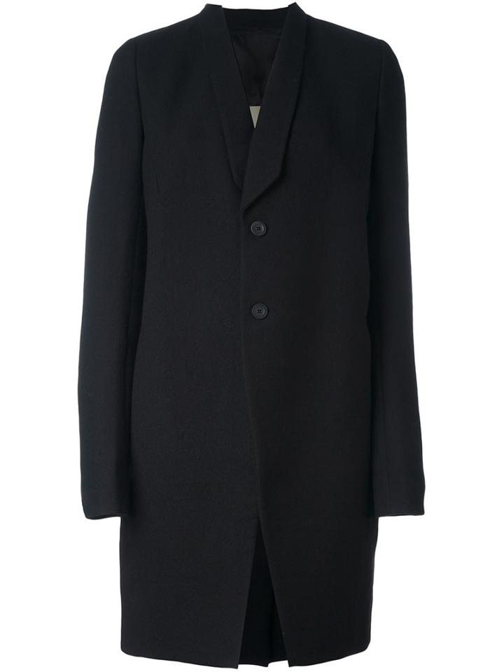 Rick Owens 'tusk' Coat, Women's, Size: 42, Black, Cotton/cupro/virgin Wool