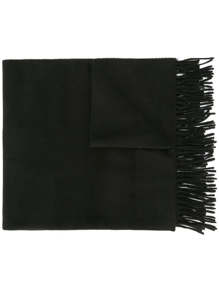 Ami Alexandre Mattiussi Plain Woven Scarf, Men's, Black, Virgin Wool