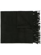 Ami Alexandre Mattiussi Plain Woven Scarf, Men's, Black, Virgin Wool