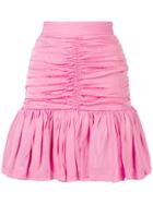 Msgm Ruched Flare Mini Skirt - Pink