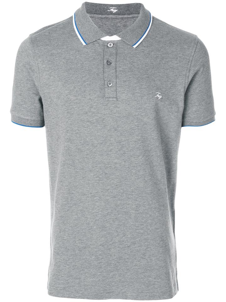 Fay Embroidered Logo Polo Shirt - Grey