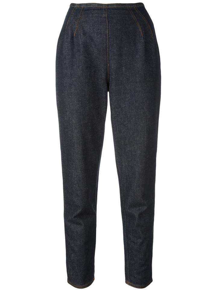 Jean Paul Gaultier Vintage High Waist Denim Trousers - Blue