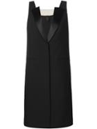 Vera Wang Sleeveless Single Breasted Coat, Women's, Size: 10, Black, Cotton/silk