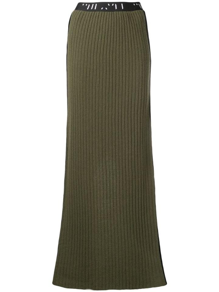 Unravel Project Ribbed Knit Long Skirt - Green