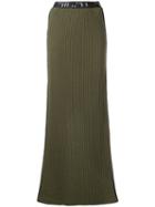 Unravel Project Ribbed Knit Long Skirt - Green