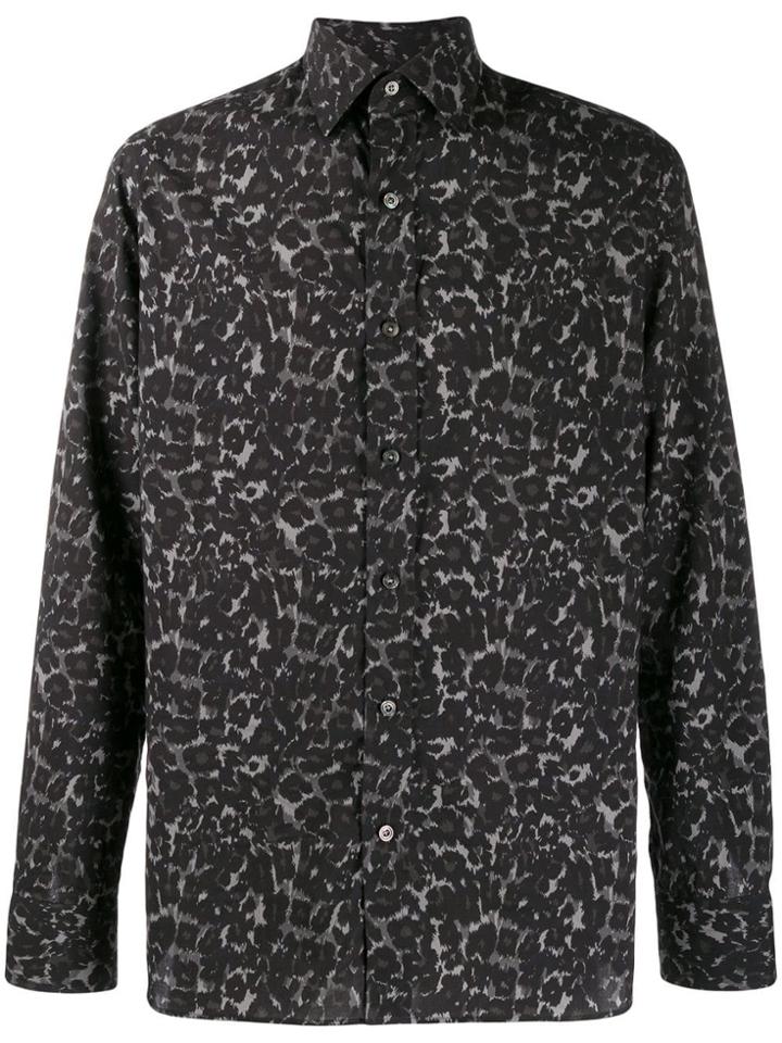 Tom Ford Abstract Leopard Print Shirt - Grey