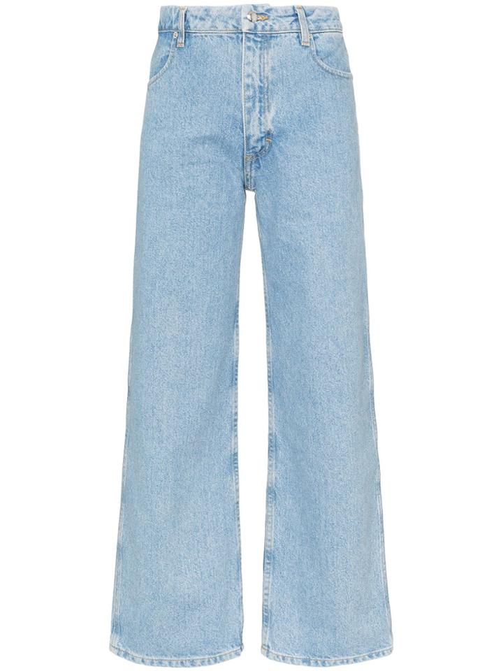 Eckhaus Latta Cropped Straight Leg Jeans - Blue