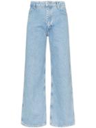 Eckhaus Latta Cropped Straight Leg Jeans - Blue