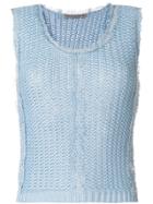Ermanno Scervino Picot Trim Knitted Vest Top - Blue