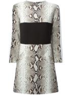 Carven Snake Skin Print Paneled Dress
